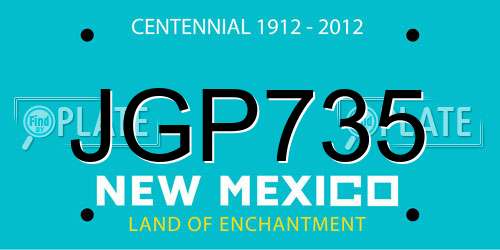 JGP735 New Mexico License Plate