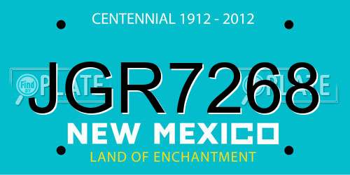 JGR7268 New Mexico License Plate