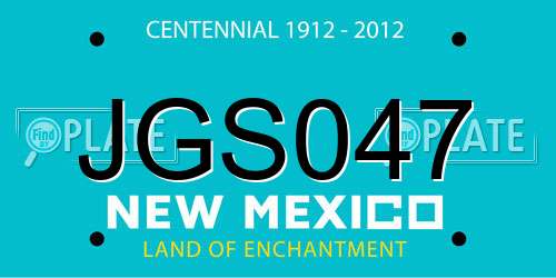 JGS047 New Mexico License Plate