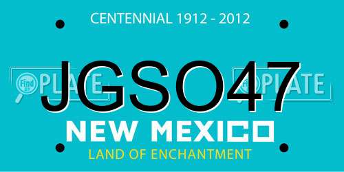 JGSO47 New Mexico License Plate