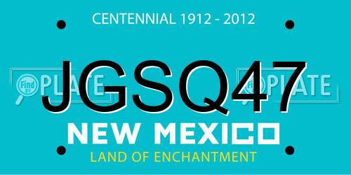 JGSQ47 New Mexico License Plate