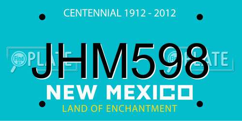 JHM598 New Mexico License Plate