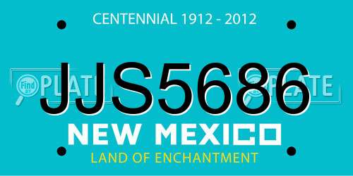 JJS5686 New Mexico License Plate