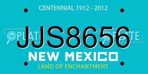 JJS8656 New Mexico License Plate