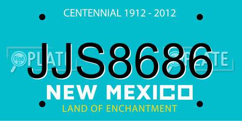 JJS8686 New Mexico License Plate