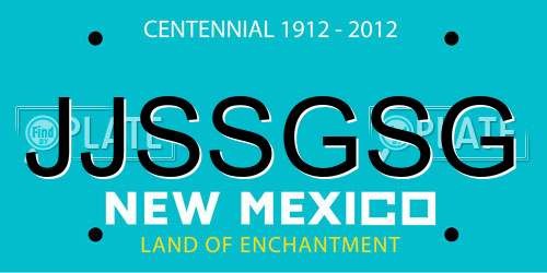 JJSSGSG New Mexico License Plate