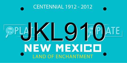 JKL910 New Mexico License Plate