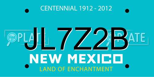 JL7Z2B New Mexico License Plate