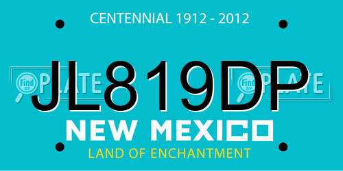 JL819DP New Mexico License Plate