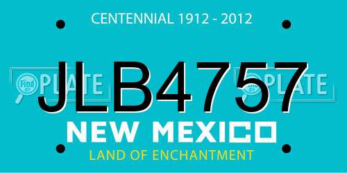 JLB4757 New Mexico License Plate