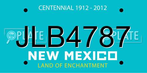 JLB4787 New Mexico License Plate