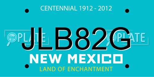 JLB82G New Mexico License Plate