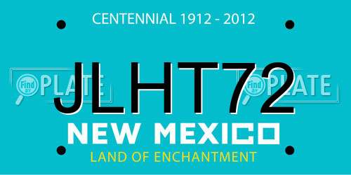 JLHT72 New Mexico License Plate
