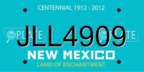 JLL4909 New Mexico License Plate