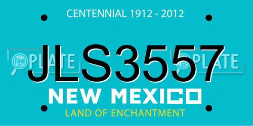 JLS3557 New Mexico License Plate