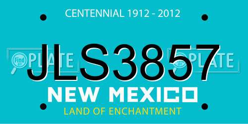 JLS3857 New Mexico License Plate