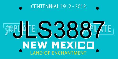 JLS3887 New Mexico License Plate