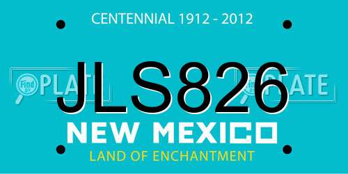 JLS826 New Mexico License Plate