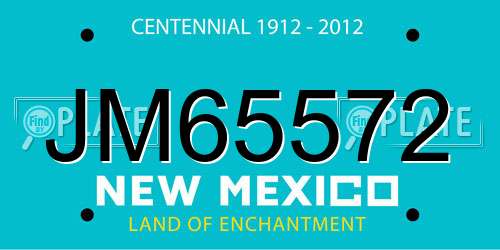 JM65572 New Mexico License Plate