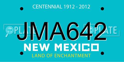 JMA642 New Mexico License Plate
