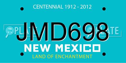 JMD698 New Mexico License Plate
