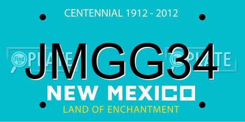 JMGG34 New Mexico License Plate