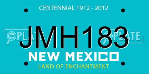 JMH183 New Mexico License Plate