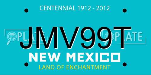 JMV99T New Mexico License Plate