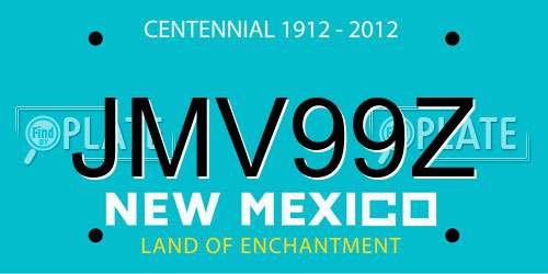 JMV99Z New Mexico License Plate