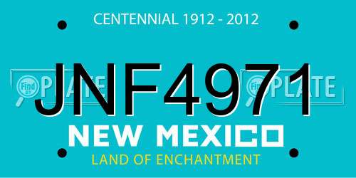 JNF4971 New Mexico License Plate