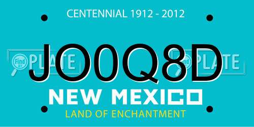 JO0Q8D New Mexico License Plate