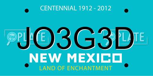 JO3G3D New Mexico License Plate