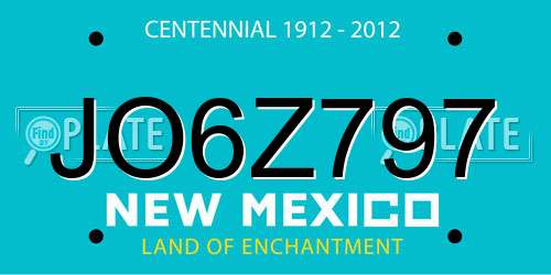 JO6Z797 New Mexico License Plate