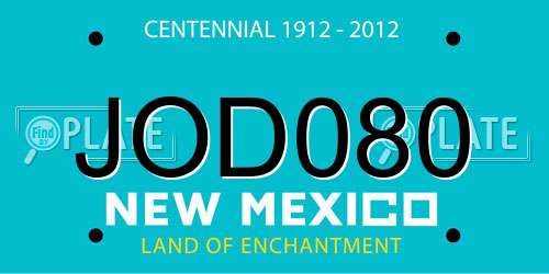 JOD080 New Mexico License Plate