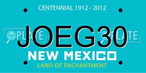 JOEG30 New Mexico License Plate