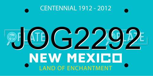 JOG2292 New Mexico License Plate