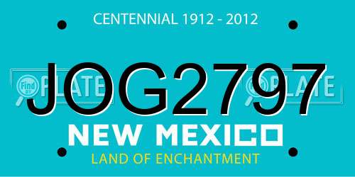 JOG2797 New Mexico License Plate
