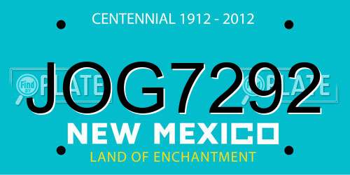 JOG7292 New Mexico License Plate