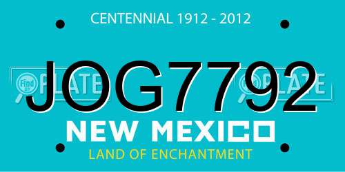 JOG7792 New Mexico License Plate