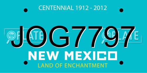 JOG7797 New Mexico License Plate