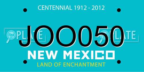 JOO050 New Mexico License Plate