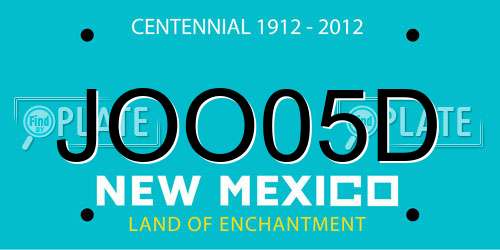 JOO05D New Mexico License Plate