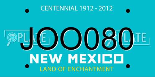JOO080 New Mexico License Plate