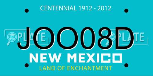 JOO08D New Mexico License Plate