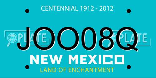 JOO08Q New Mexico License Plate