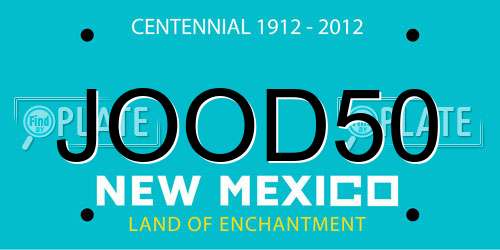 JOOD50 New Mexico License Plate