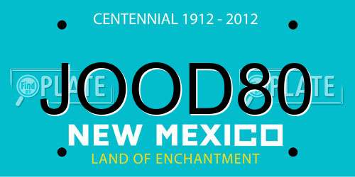 JOOD80 New Mexico License Plate