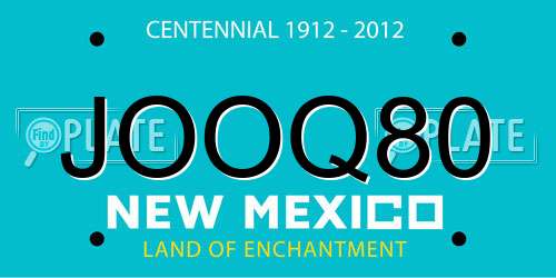 JOOQ80 New Mexico License Plate