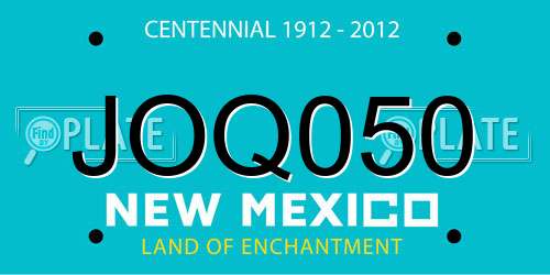 JOQ050 New Mexico License Plate