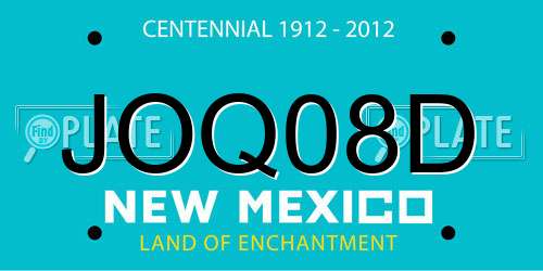 JOQ08D New Mexico License Plate